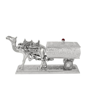 Silver Camel Cart Dryfruit Box