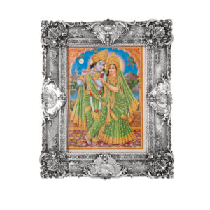 Silver Radha Krishna Photo Frame